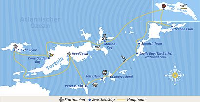 Route in den British Virgin Islands