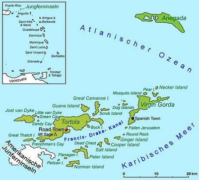 Geografische Lage der britischen Jungferninseln