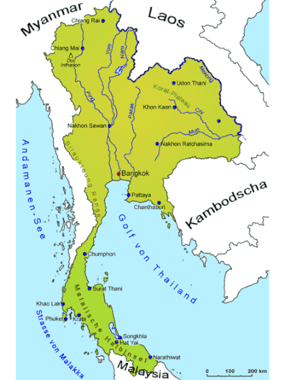 Geografische Lage Thailand
